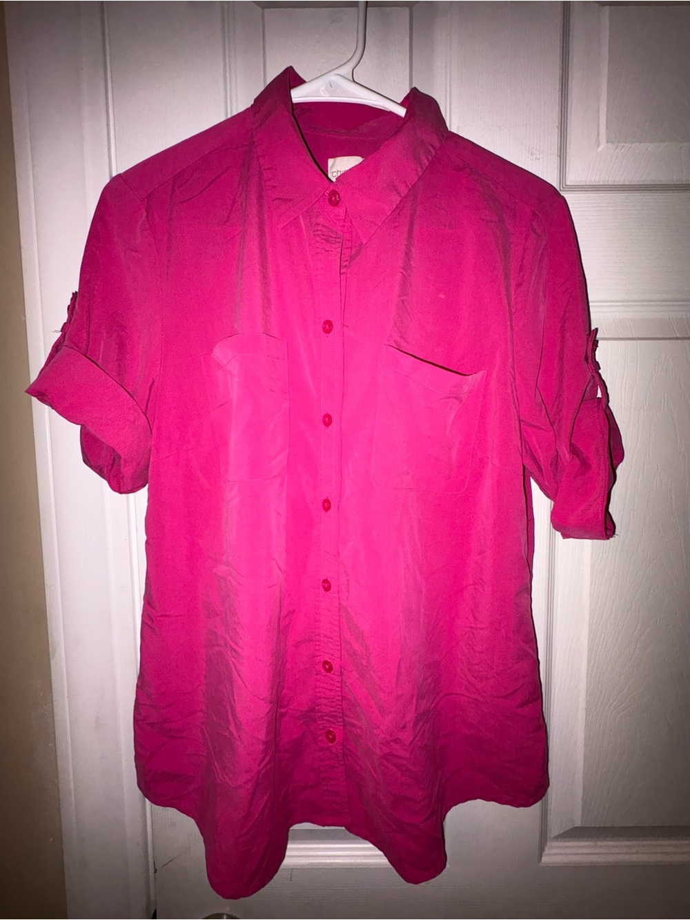 Chico's Hot Pink Button-Down Shirt